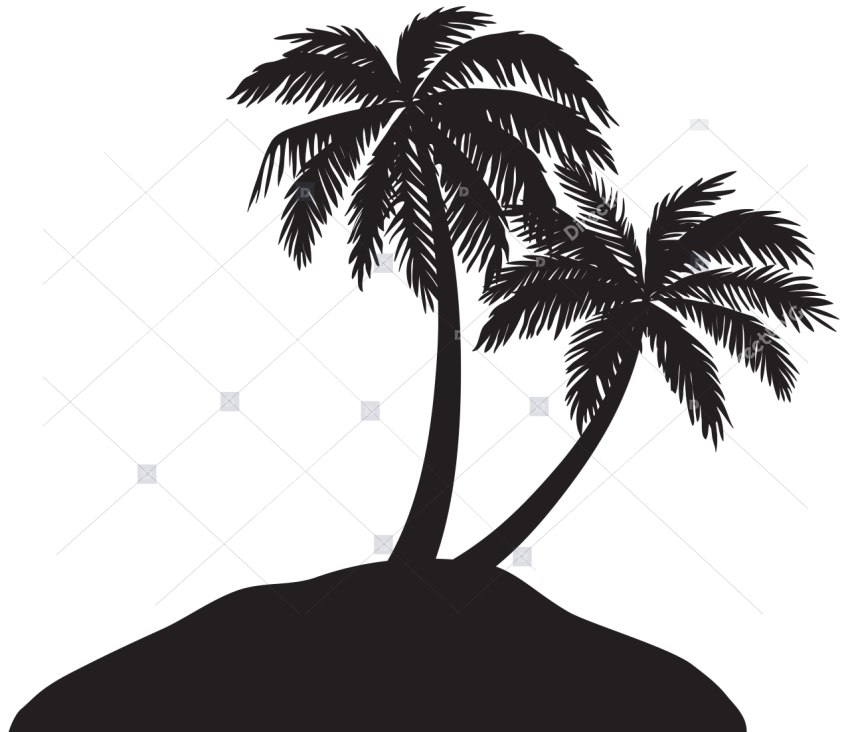 Short Coconut Palm Tree PNG Transparent Background