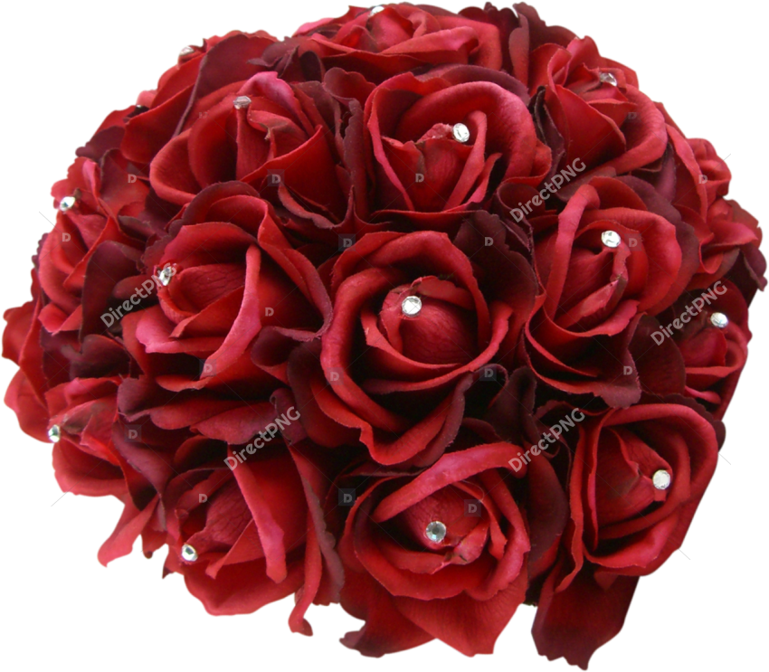 Deep Red Rose Cluster PNG