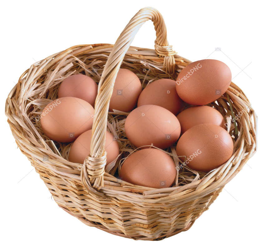 Basket of Brown Eggs PNG