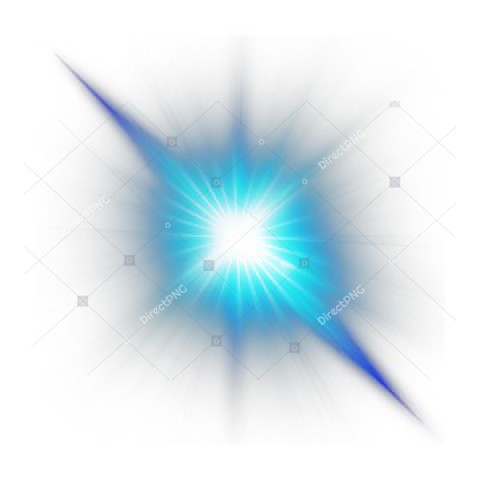 Soft Blue Light Burst PNG