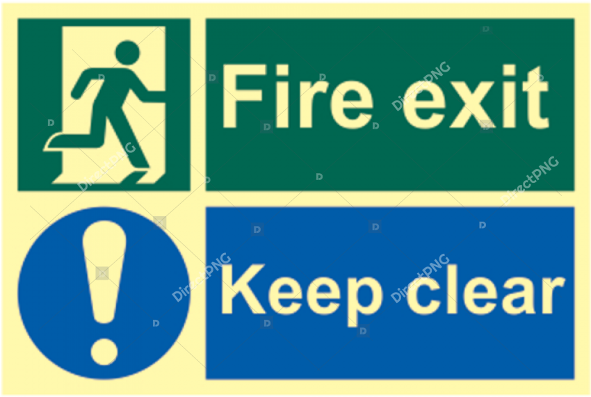Asec `fire Escape Keep Clear` Sign Photoluminescent Fire Exit