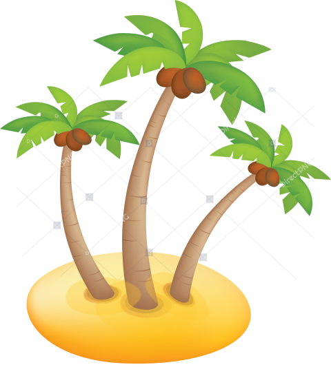 Tropical Green Palm PNG Illustration