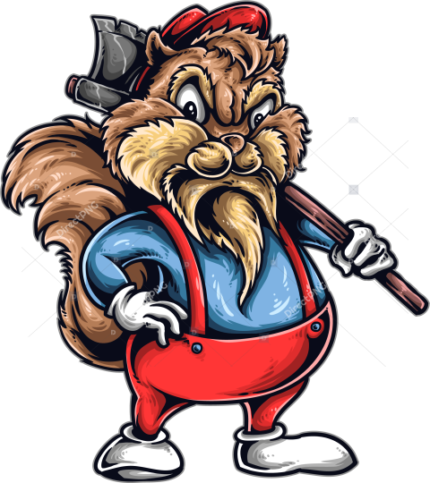 Clip Wood Cutters T-Shirt Design - Quirky Lumberjack Characters