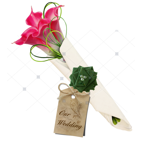 Pink Rose with Gift Tag PNG