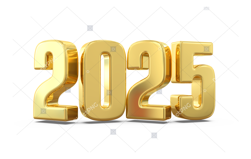 Happy new year 2025 golden 2025 3d