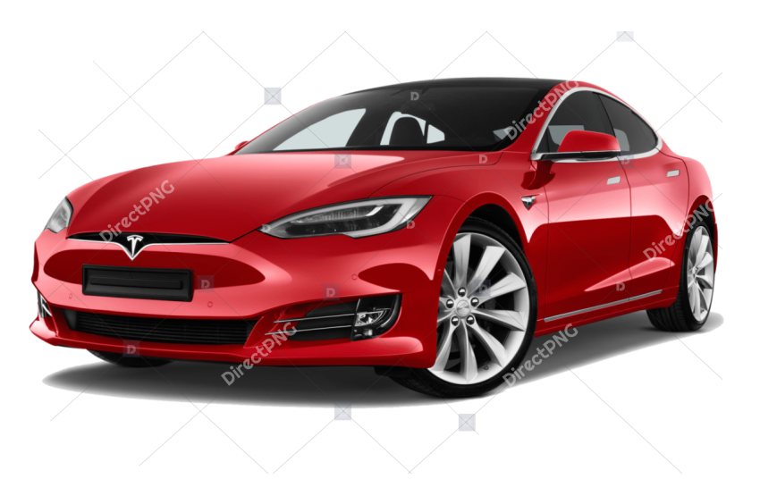 Red Tesla Model S Electric Car