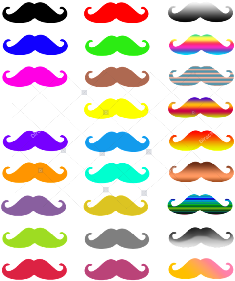 Colorful, Mustache, Color, Icon Mustache