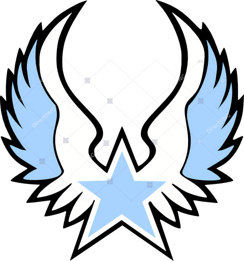 Eagles Logo Blue and white angel wing with star