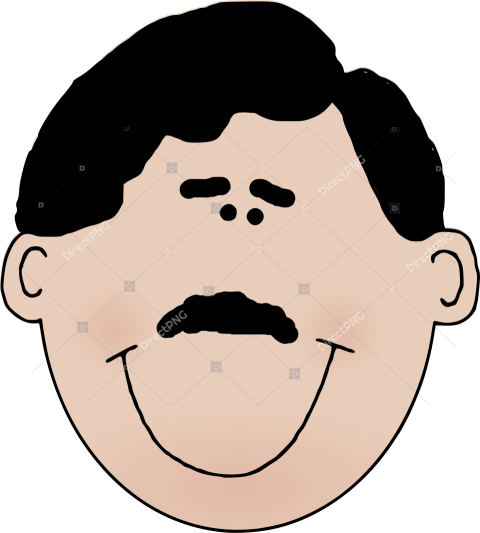Emotion,human Behavior,head Man Face With Mustache Clipart