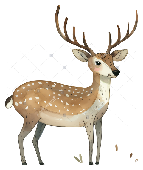 Cartoon Deer Deer with antlers standing on two legs