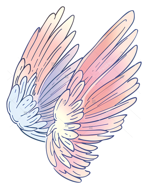 Angel Wings Pink and purple angel wing with glitter